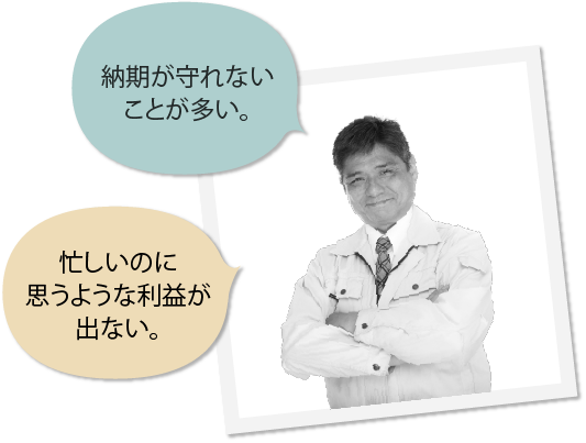 納期が守れないことが多い。忙しいのに思うような利益が出ない。